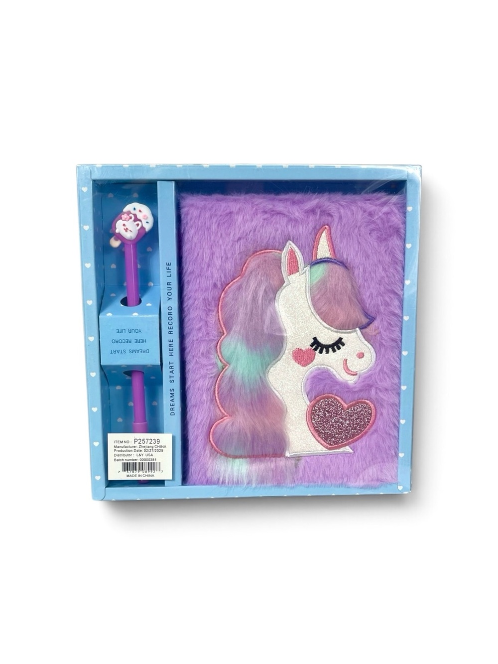 Purple Unicorn Plush Journal & Pen Set